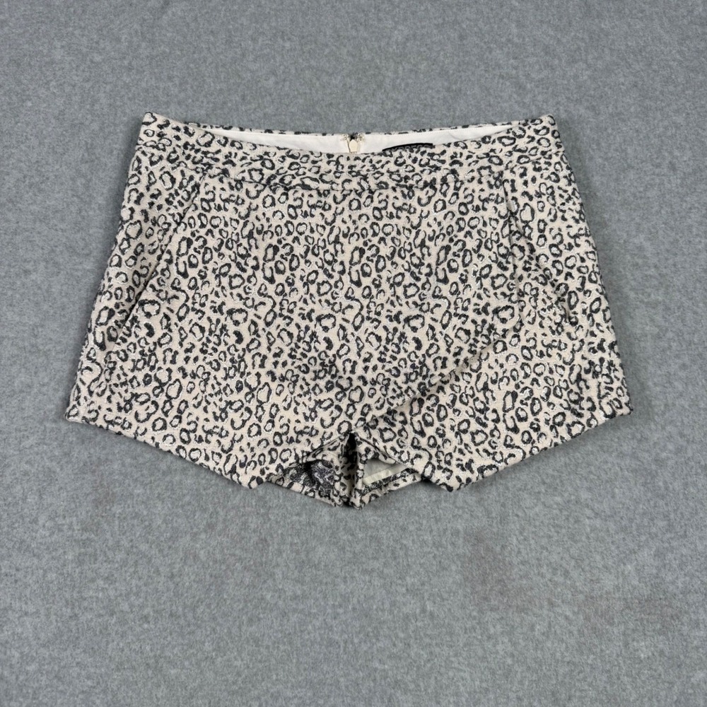 Express Leopard Print Metallic Skort Shorts Indie Sleeze Size 6 Cheetah Print